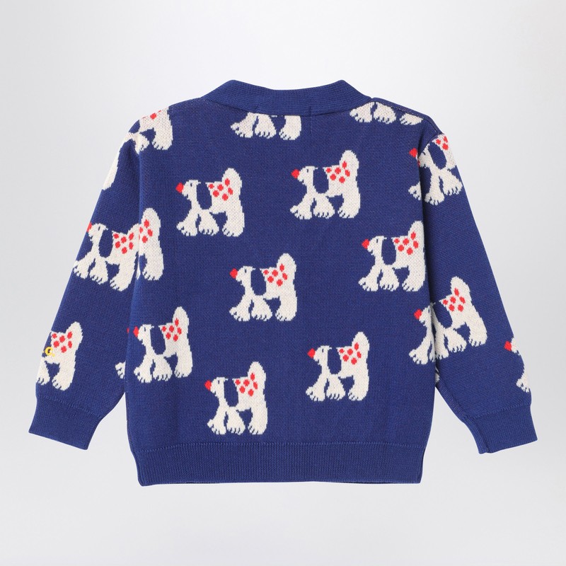 Bobo Choses Cardigan Fairy Dog Navy Blue In Blue