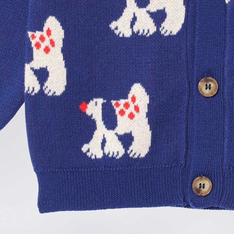 Bobo Choses Cardigan Fairy Dog Navy Blue In Blue