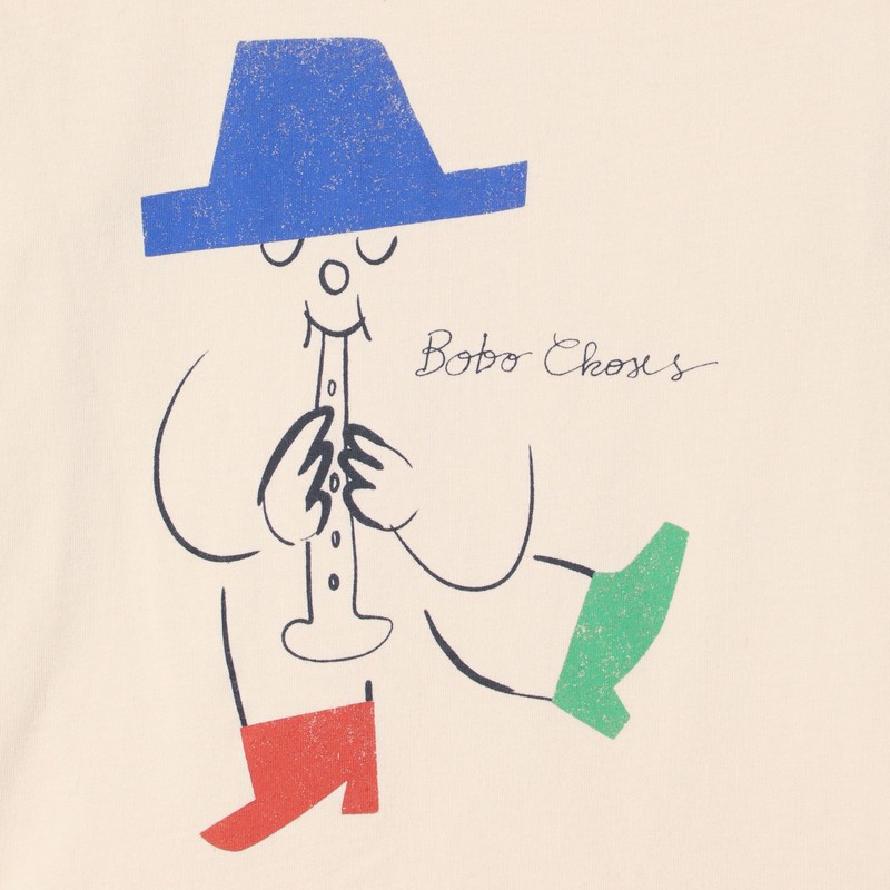 Bobo Choses Magic Flute Player T-shirt Ivory In White
