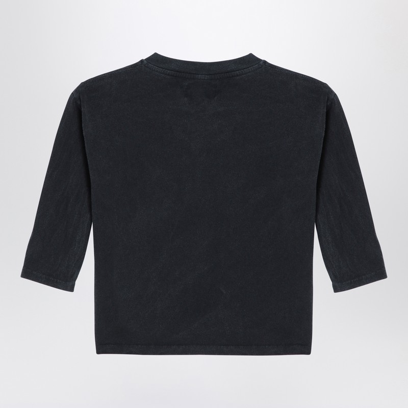 Bobo Choses Grey T-shirt For Kids With Ghost Print In Black