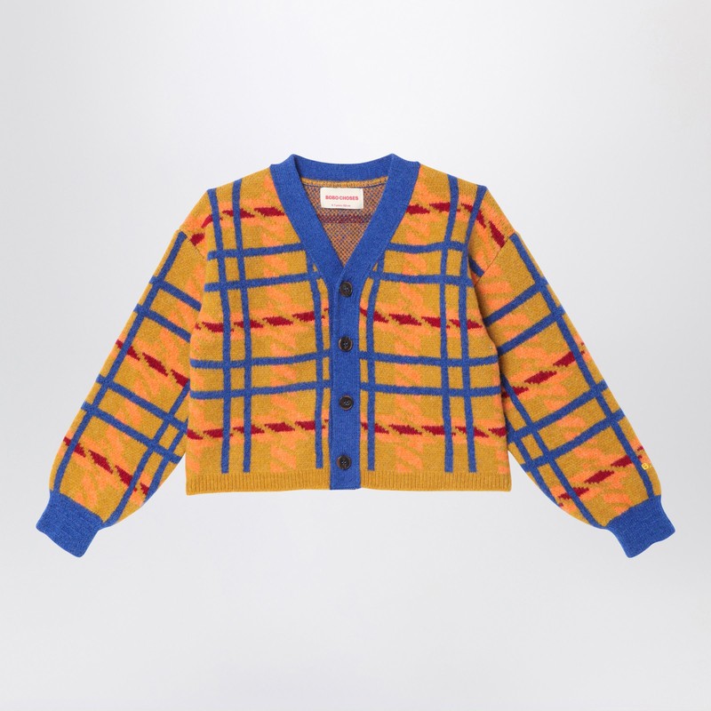 Bobo Choses Cardigan With Madras Check Pattern In Multicolor