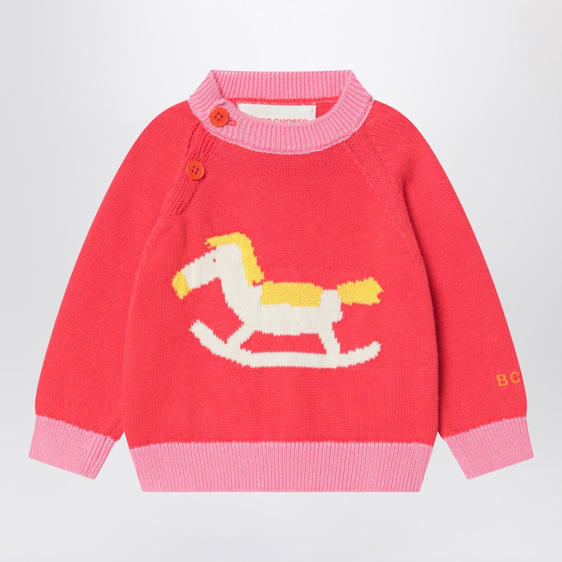 Red cotton Rocking Horse sweater