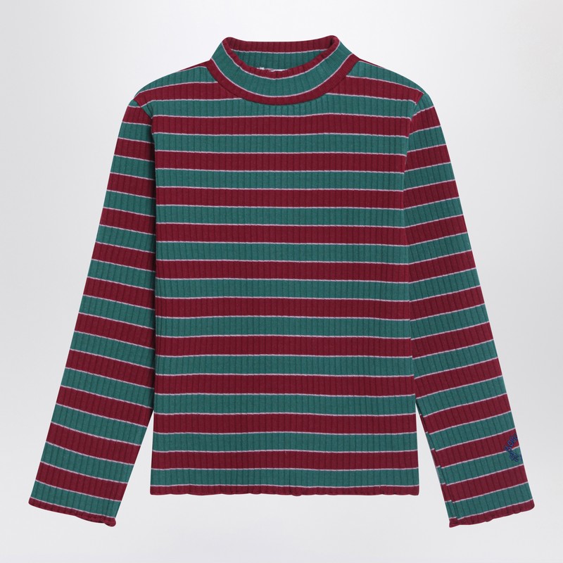 Ribbed striped cotton sweater