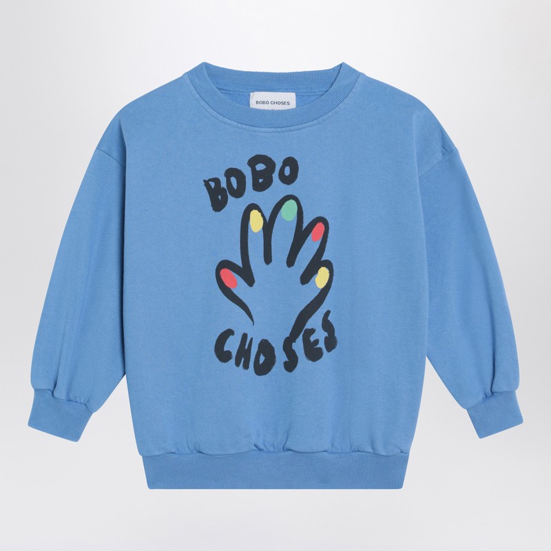 Light blue sweatshirt with logo print