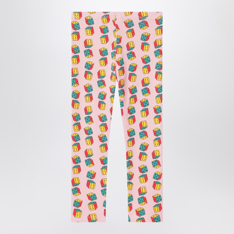 Bobo Choses Pink Leggings With Dice Print In Multi