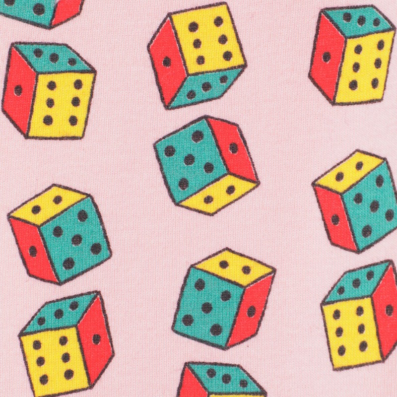 Bobo Choses Pink Leggings With Dice Print In Multi