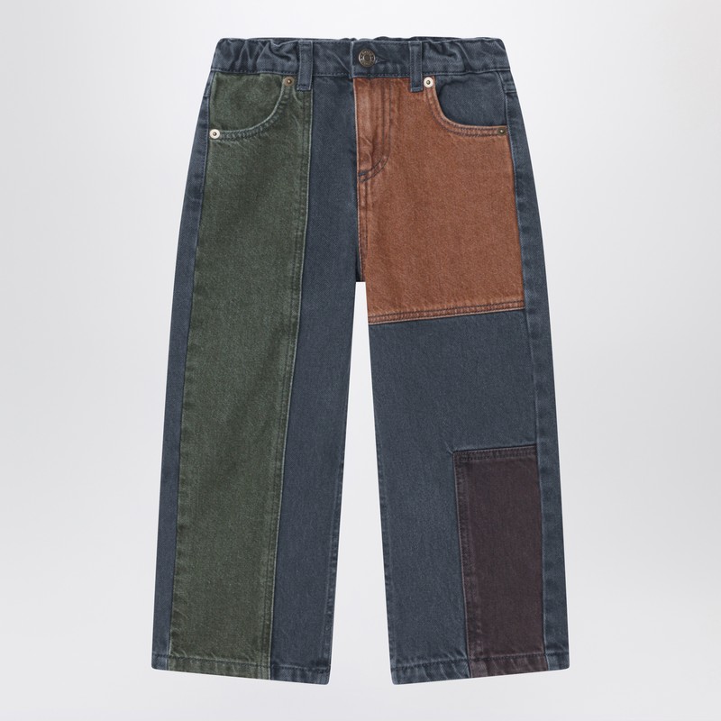 Color-block design jeans