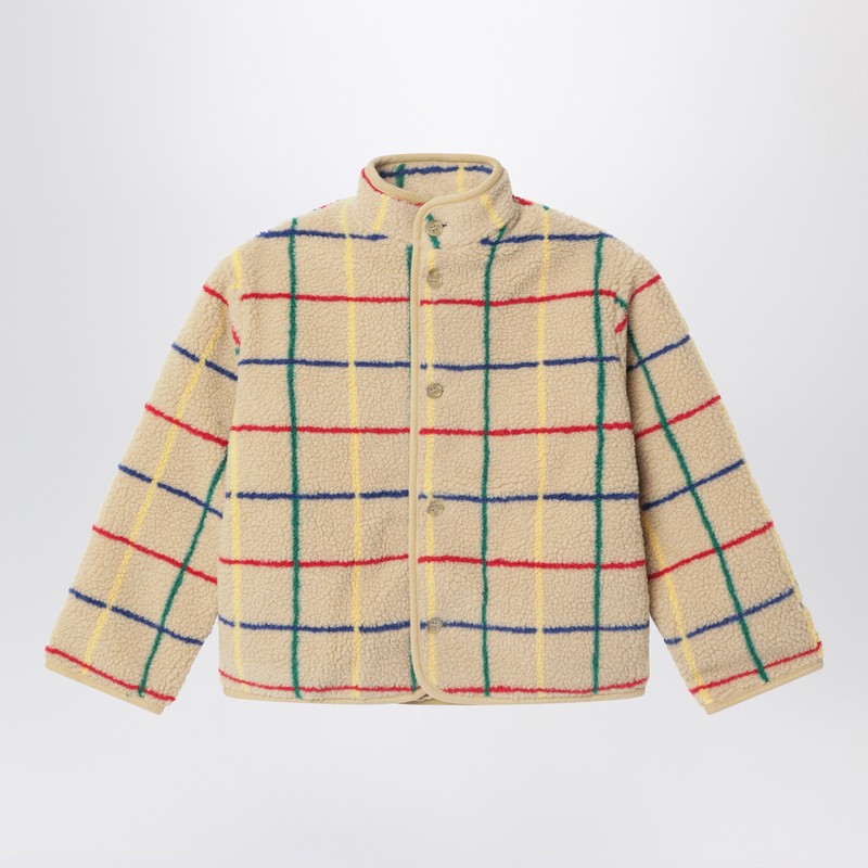 Beige jacket in shearling-effect fabric