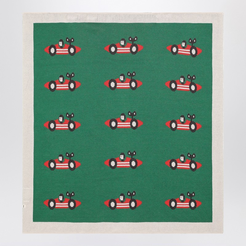 Bobo Choses Green Cotton Two-piece Race Car Set In Green