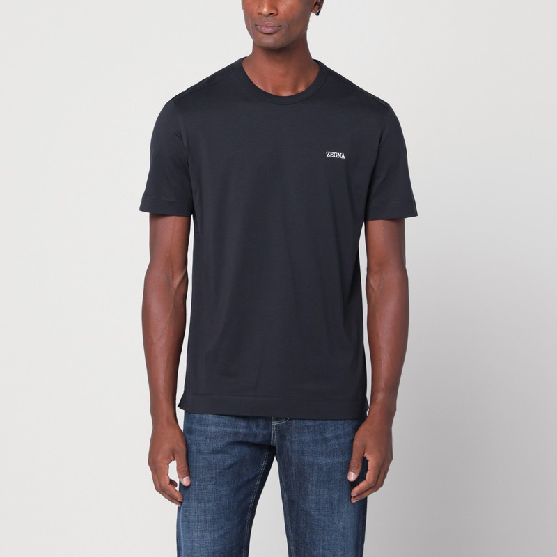 Navy blue T-shirt with logo