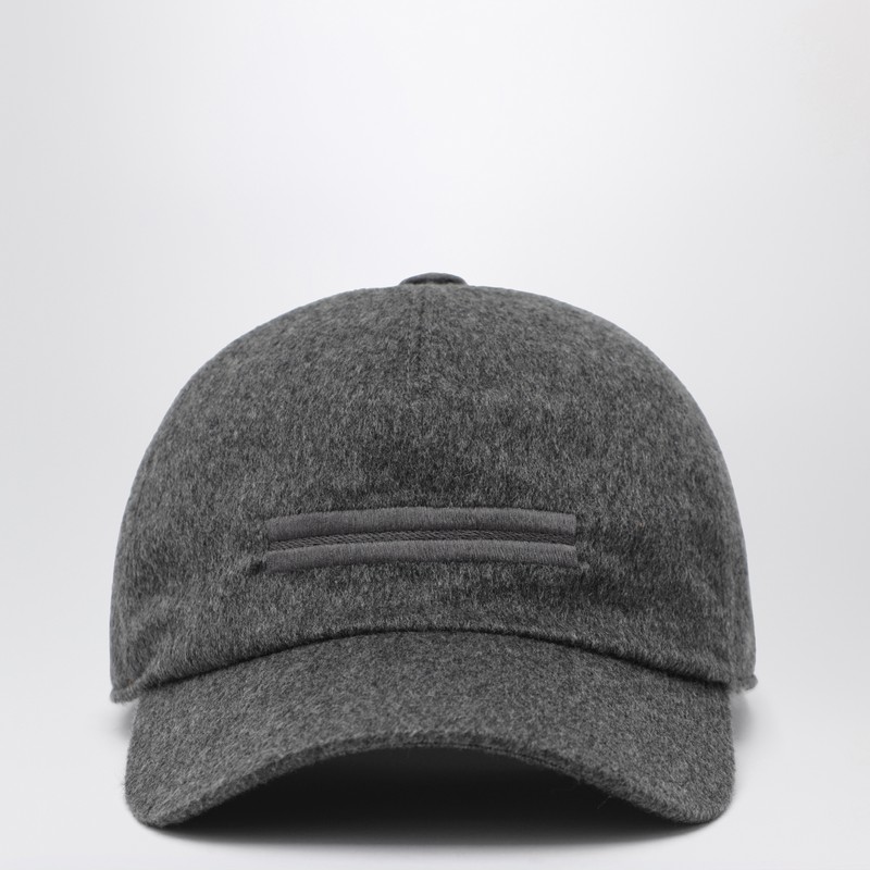 Dark gray cashmere baseball cap