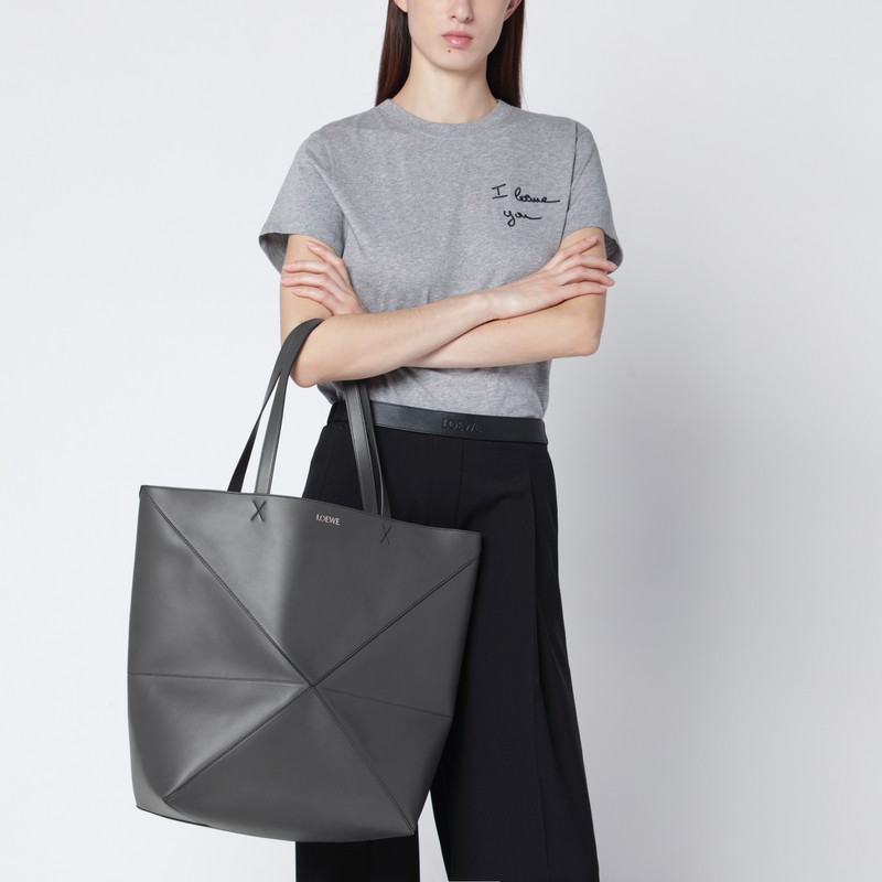 Loewe Dark Grey Puzzle Fold Tote Xl Bag In Gray