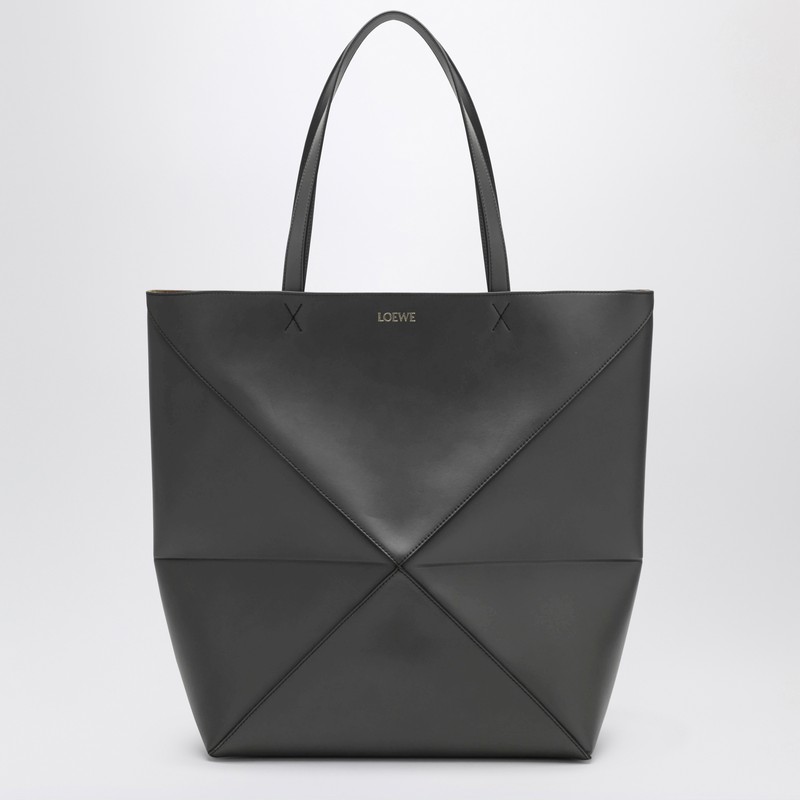 Loewe Dark Grey Puzzle Fold Tote Xl Bag In Black