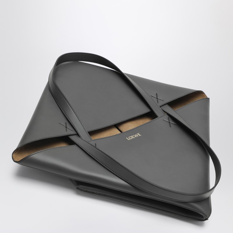 Loewe Dark Grey Puzzle Fold Tote Xl Bag In Black