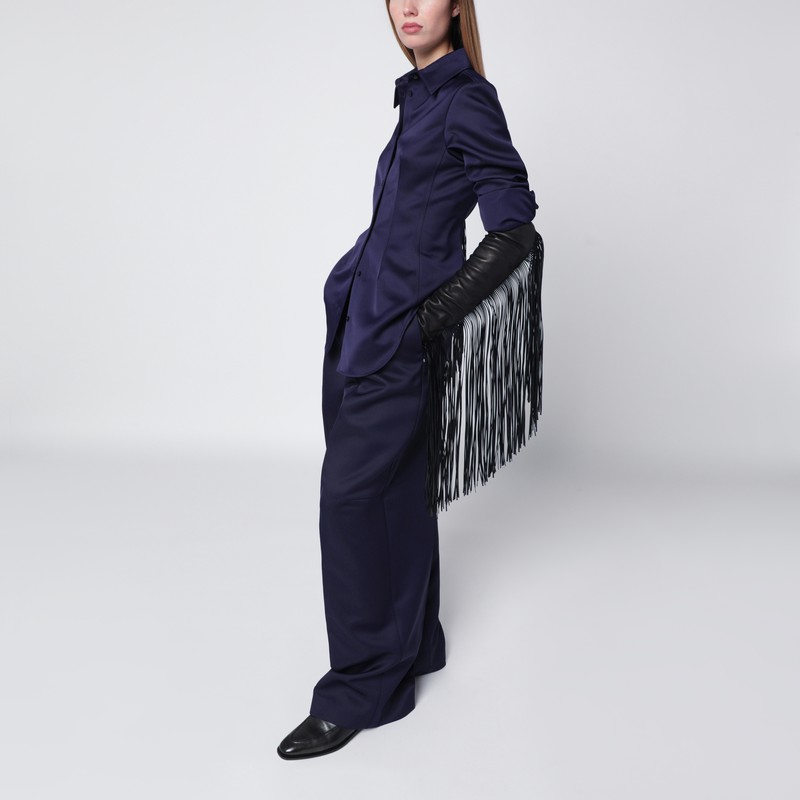 Sportmax Fitted Long Sleeve Collared Shirt In Blue