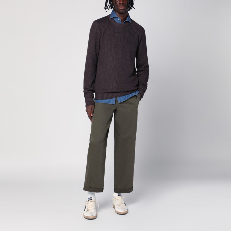 Tagliatore Brown Virgin Wool Pullover In Brown