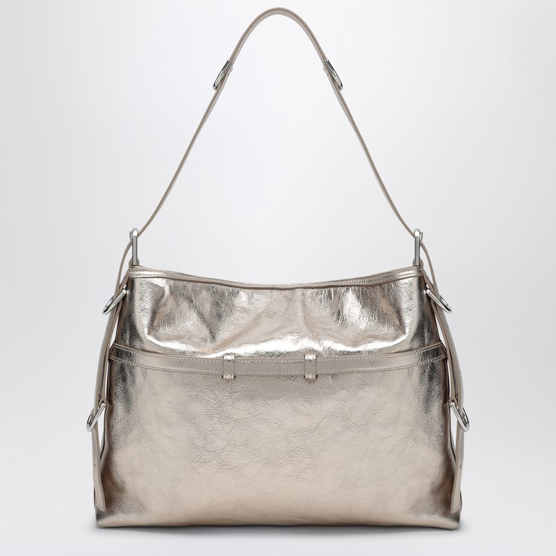 Givenchy Medium Voyou Laminated Leather Shoulder Bag In Metal