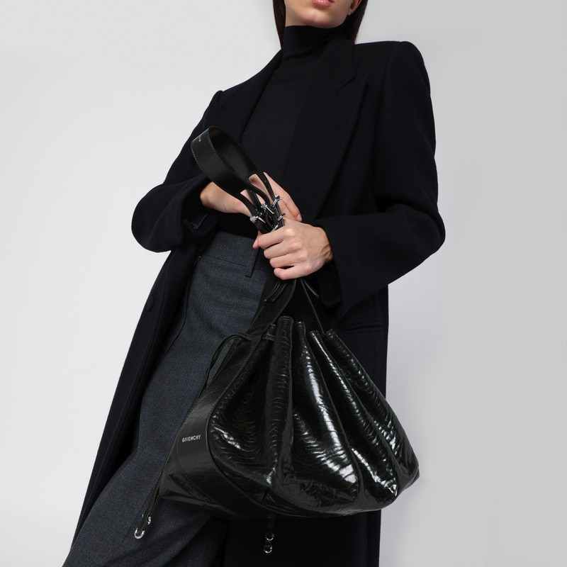 バッグ・カバンその他 Givenchy Pumpkin medium bag in black cracked patent leather Givenchy Pumpkin Medium Bag Black Cracked Patent Leather