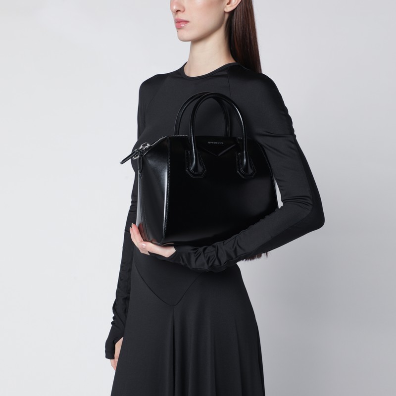 Givenchy Leather Handbag With Logo On The Front In Black