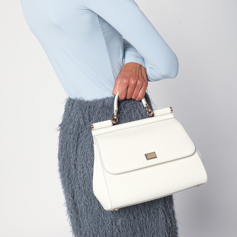 Dolce & Gabbana Large White Sicily Hand Bag In White