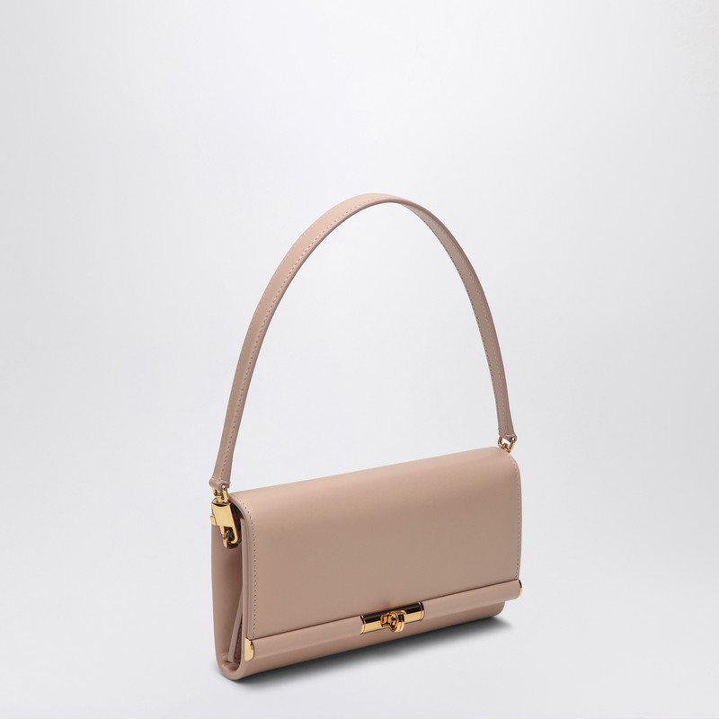 Dolce & Gabbana Marlene Calf Leather Shoulder Bag In Beige
