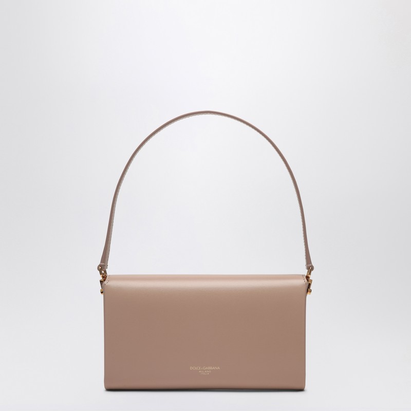 Dolce & Gabbana Marlene Calf Leather Shoulder Bag In Beige