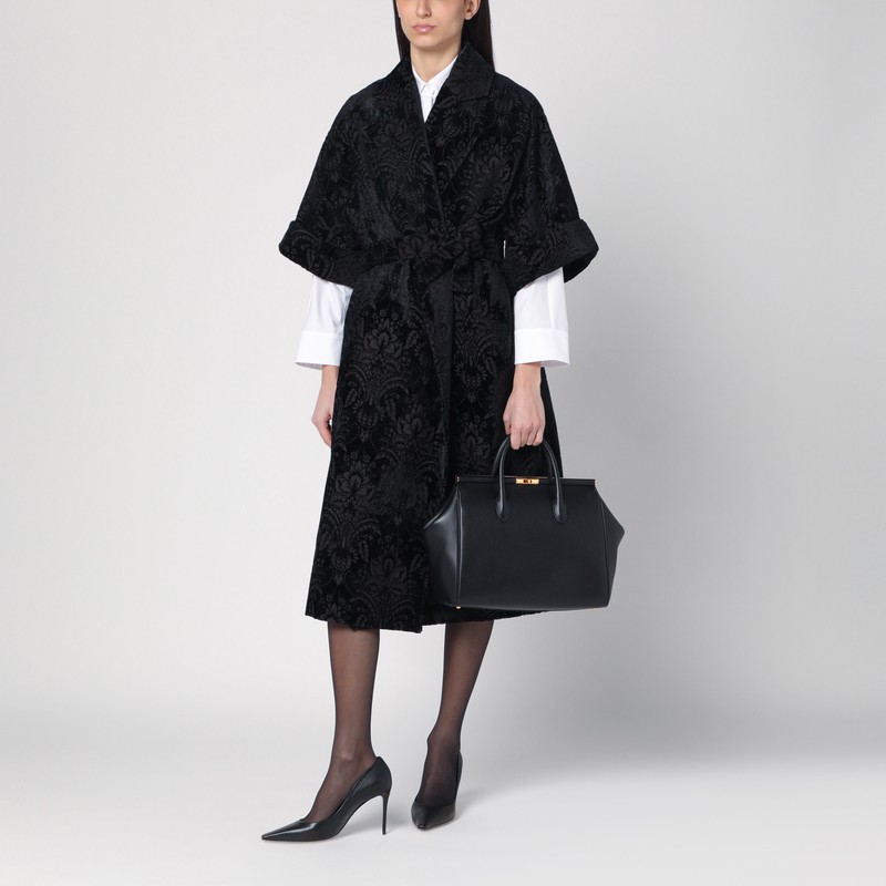 Dolce & Gabbana Xl Maxi Marlene Day Grained Leather Top Handle Bag In Black