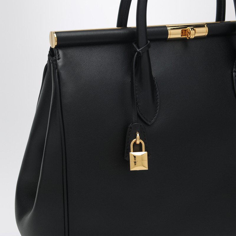 Dolce & Gabbana Xl Maxi Marlene Day Grained Leather Top Handle Bag In Black