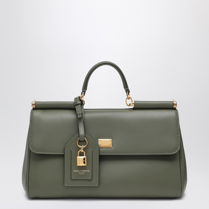 My Sicily handbag in military green leather