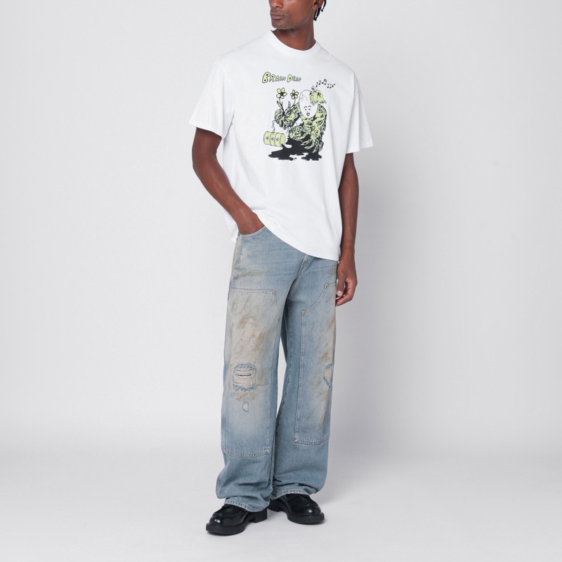 Brain Dead Scrambled Head Graphic T-shirt In White
