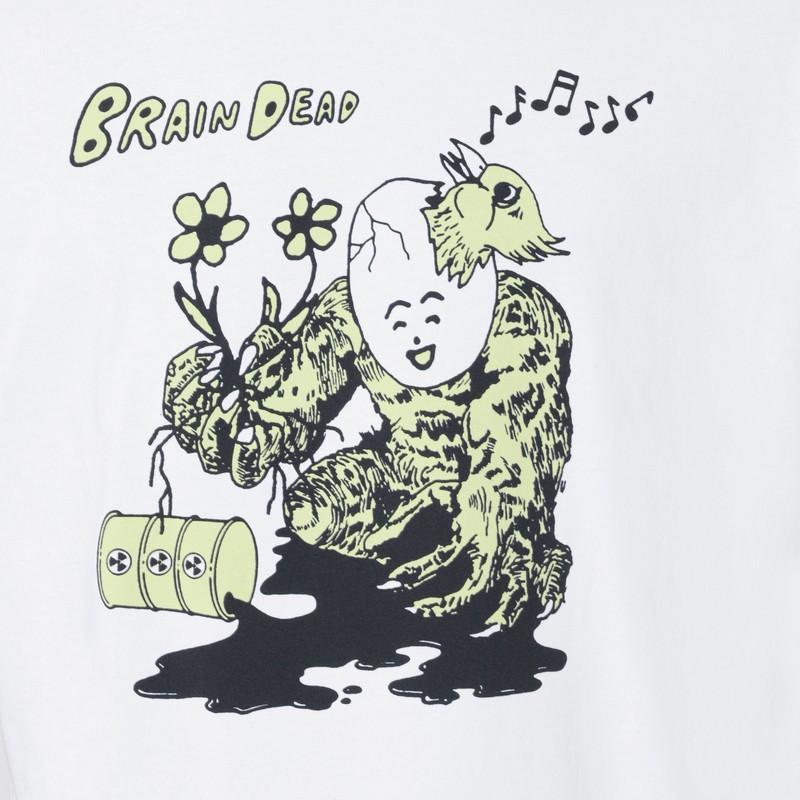 Brain Dead Scrambled Head Graphic T-shirt In White