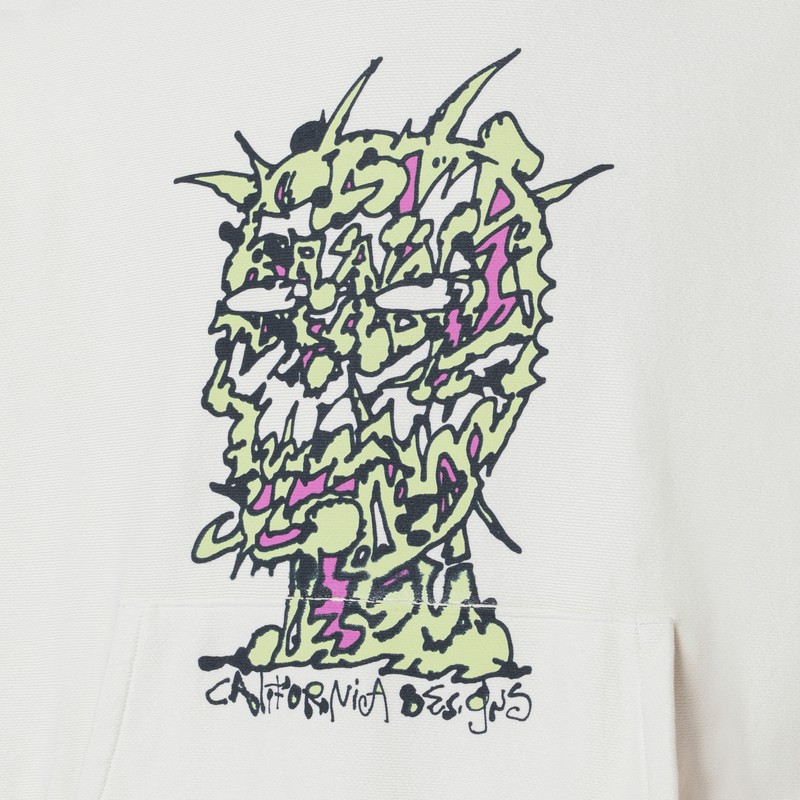 Brain Dead Scrambled Head Graphic Hooded Sweatshirt In Blue