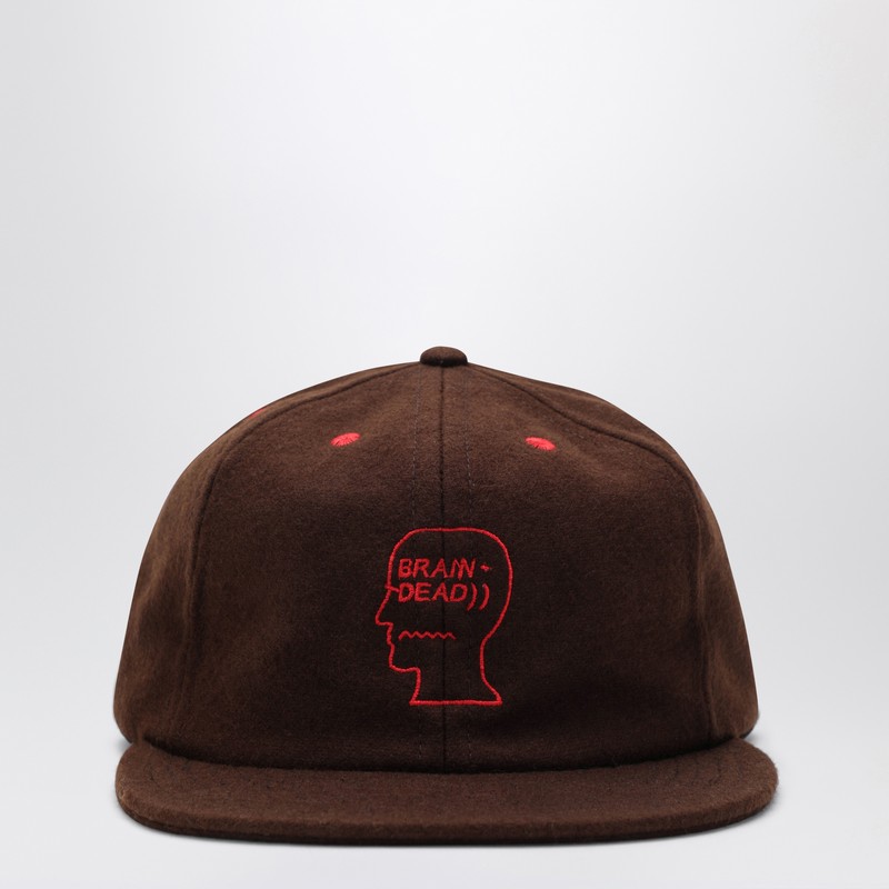 Brown wool-blend baseball cap