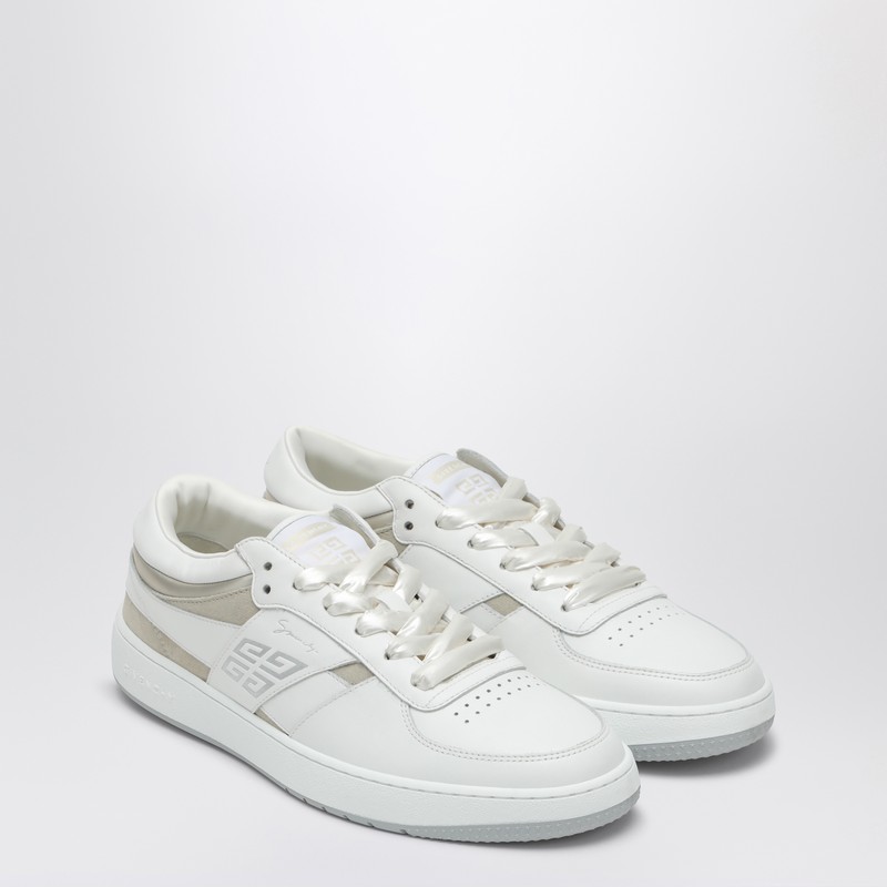 Givenchy White/beige Leather And Suede Sneakers 4g In White