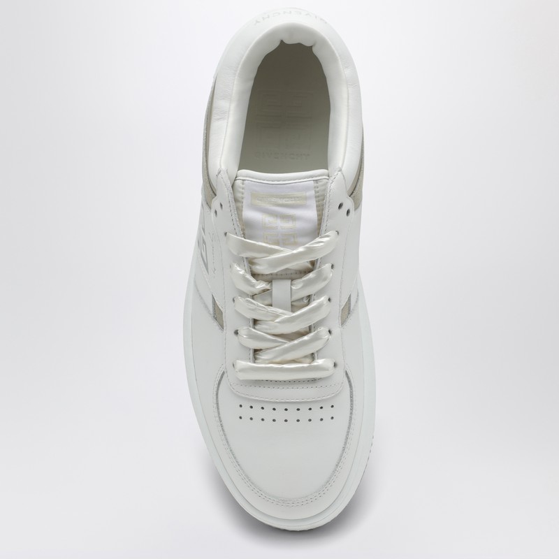 Givenchy White/beige Leather And Suede Sneakers 4g In White