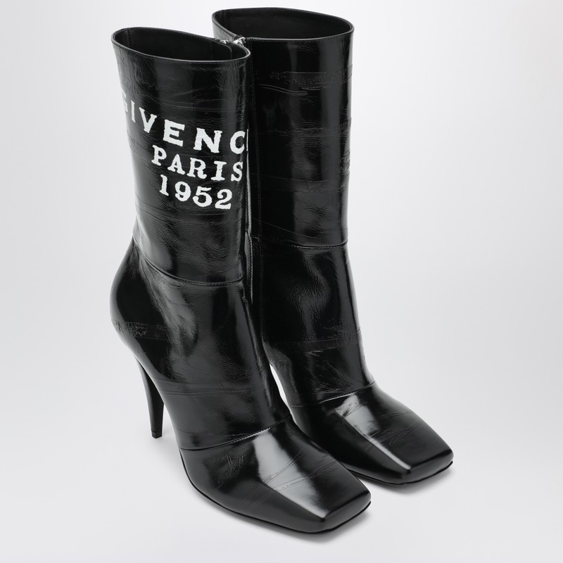 Givenchy Black Sliced Square  Tape Ankle Boots In Black