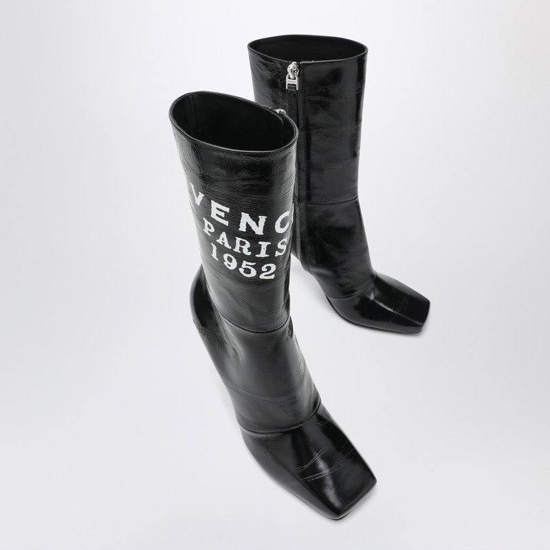 Givenchy Black Sliced Square  Tape Ankle Boots In Black