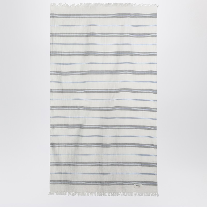 Tekla White Beach Towel With Striped Pattern In White