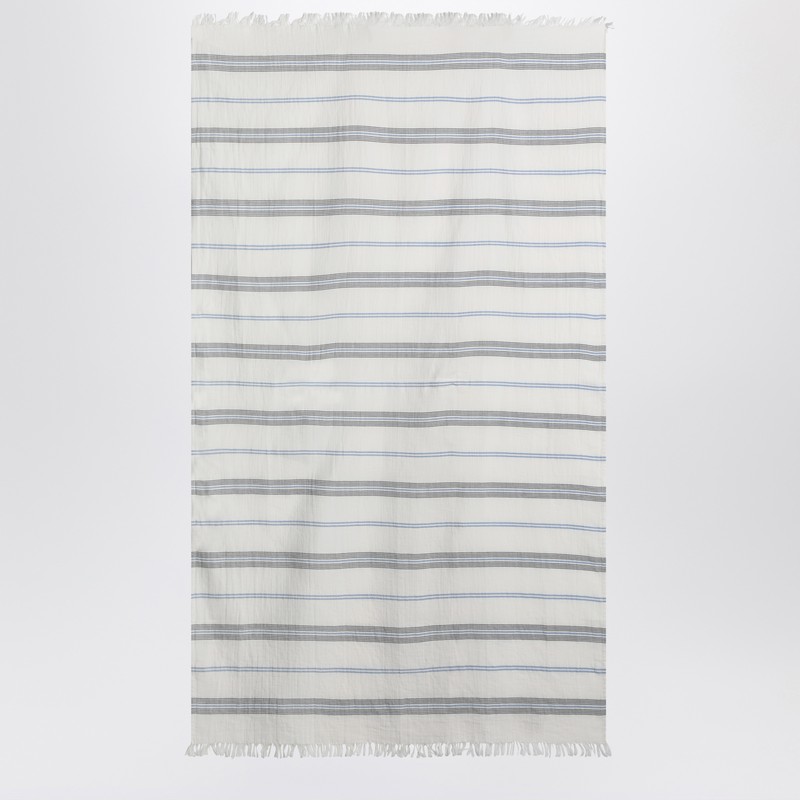 Tekla White Beach Towel With Striped Pattern In White