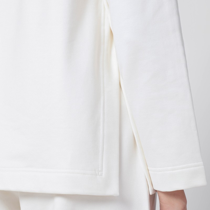 Max Mara White Sweatshirt In Silk Blend In White