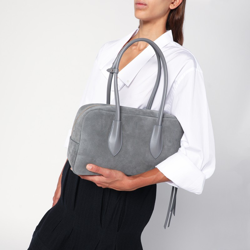 Noesi Betty Grey Suede Bag In Gray