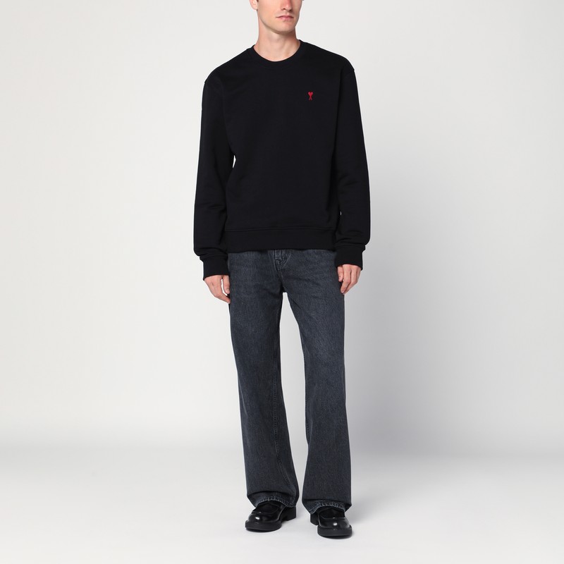 Ami Alexandre Mattiussi Navy Blue Ami De Coeur Sweater In Black