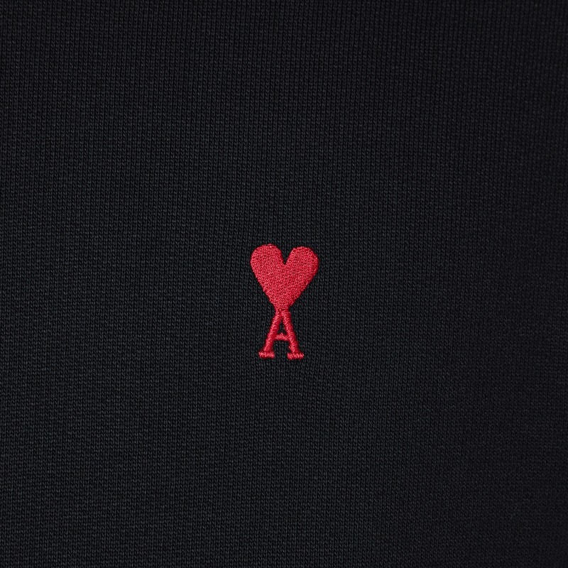 Ami Alexandre Mattiussi Black Ami De Coeur Hoodie In Multi