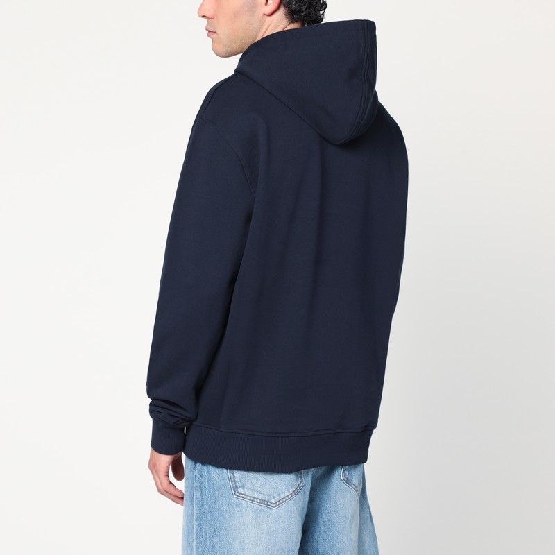 Ami Alexandre Mattiussi Night Blue Ami De Coeur Hoodie In Blue