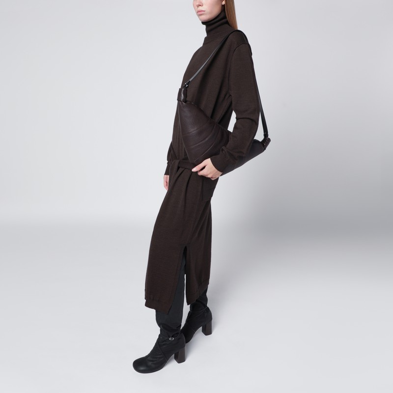 Lemaire Medium Croissant Bag In Brown Leather In Brown