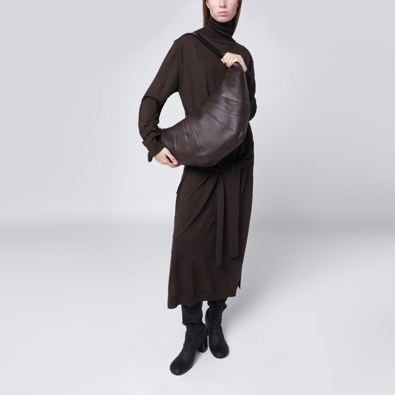 Lemaire Large Croissant Bag In Brown Leather In Brown