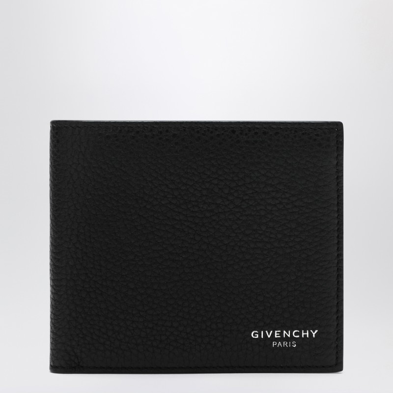 Black leather bi-fold wallet
