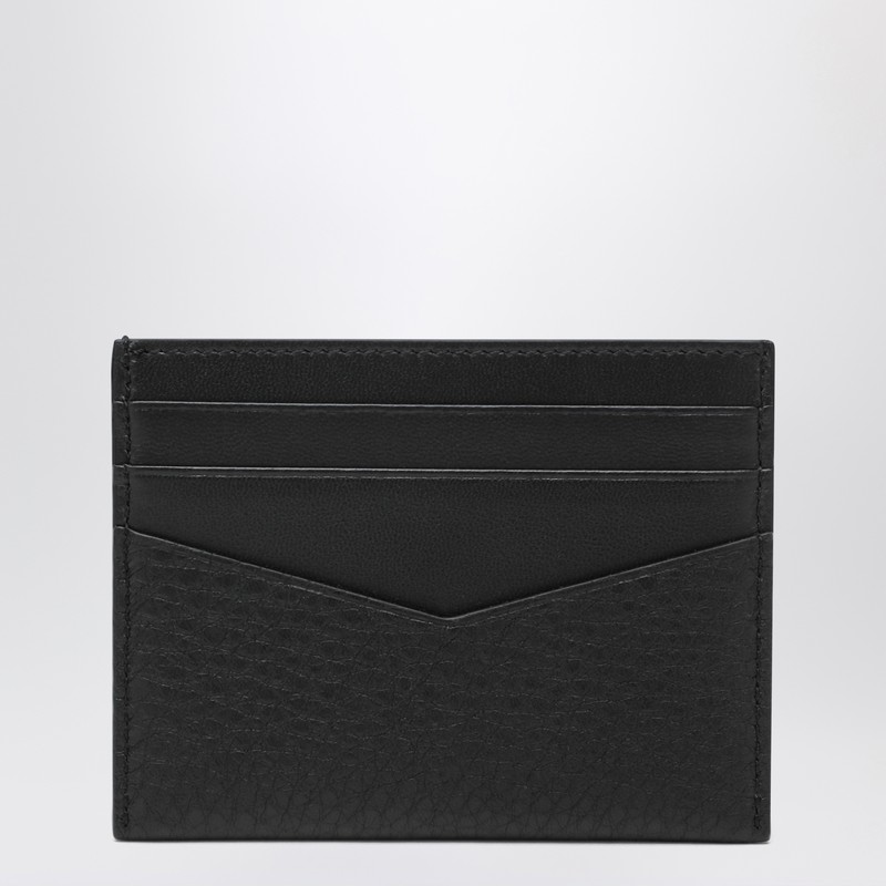 Givenchy Black Card Holder With V Detail And Logo Lettering On The Front In Leather Man In Black