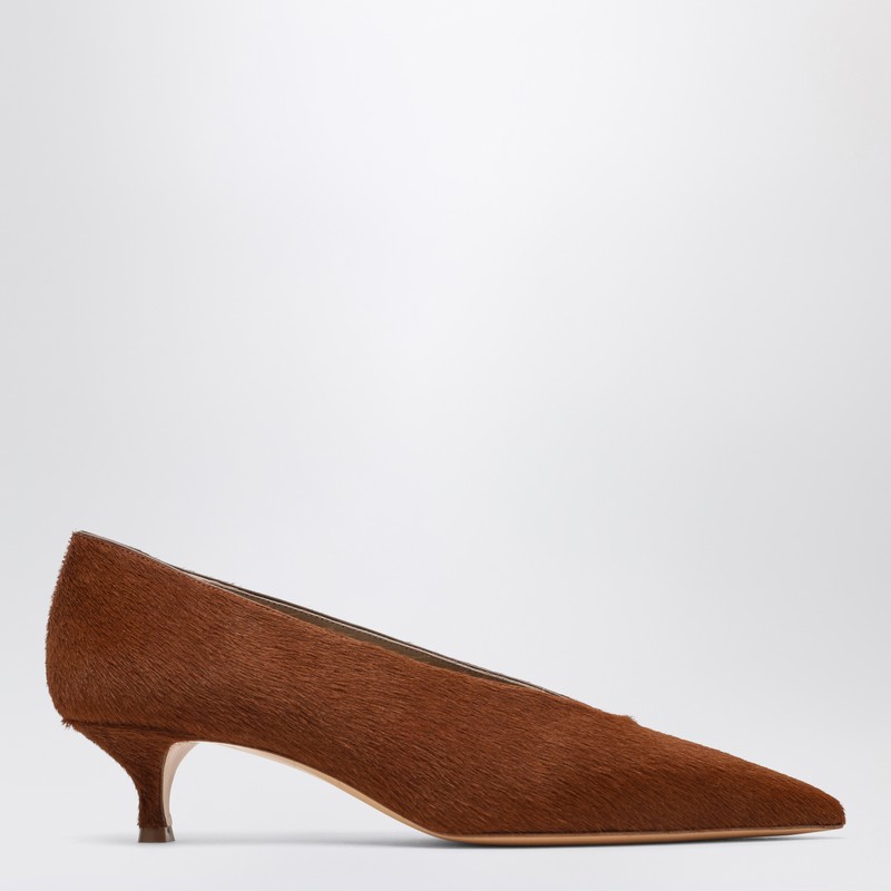 Le Monde Beryl Babouche Kitten Cowhide-effect Pumps In Sand