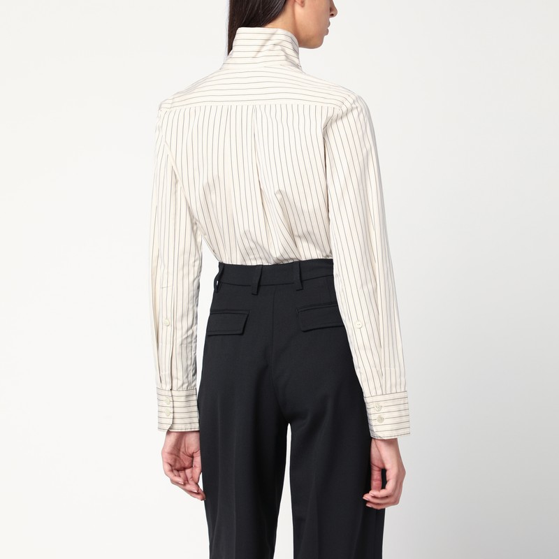 Patou Striped Shirt With Scarf Collar In White